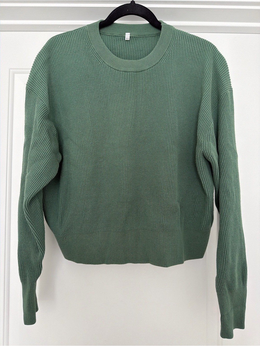 Muji Ribbed Crewneck Sweater in Sage Green